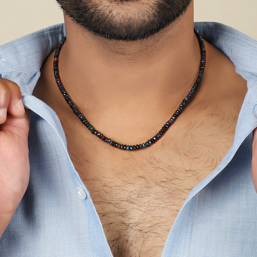 Ethiopian Black Opal Choker Necklace