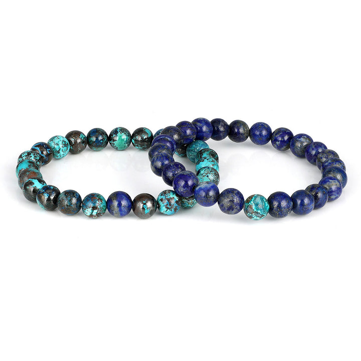 Chrysocolla and Lapis Lazuli Couple Bracelet