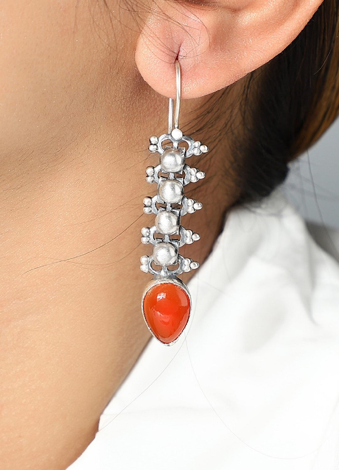 Red Onyx Handmade Dangle Earrings