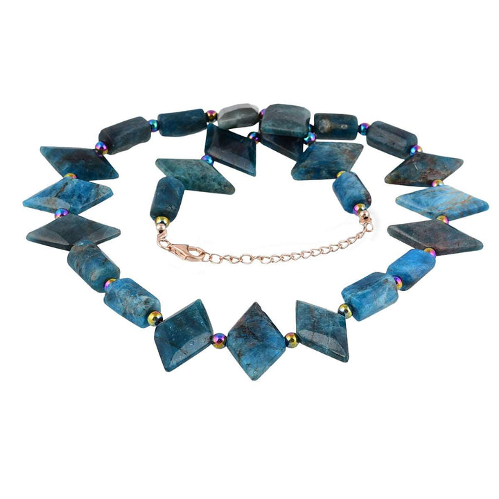 Apatite and Hematite Silver Necklace