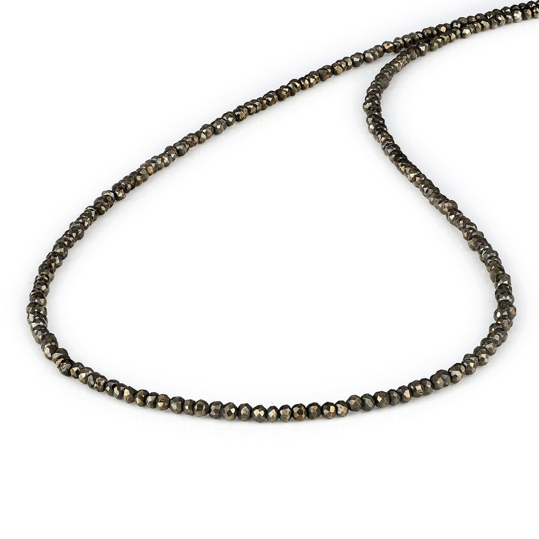 Sterling Silver Pyrite Beads Necklace