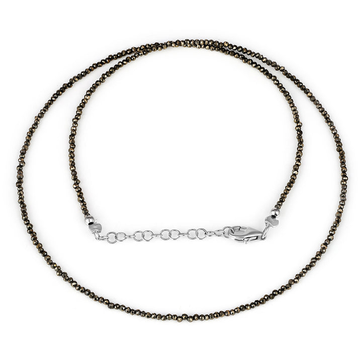 Sterling Silver Pyrite Beads Necklace