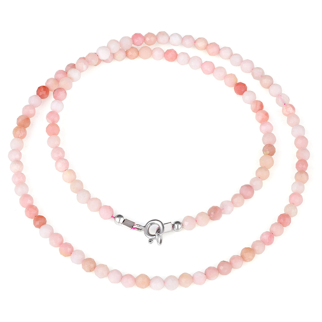 Sterling Silver Pink Opal Choker Necklace