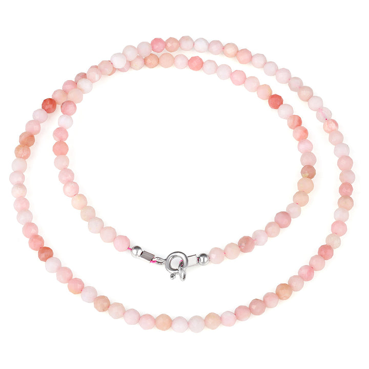 Sterling Silver Pink Opal Choker Necklace