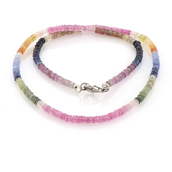 Multi Sapphire Beads Choker Necklace