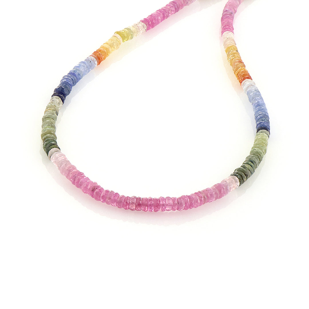 Multi Sapphire Beads Choker Necklace