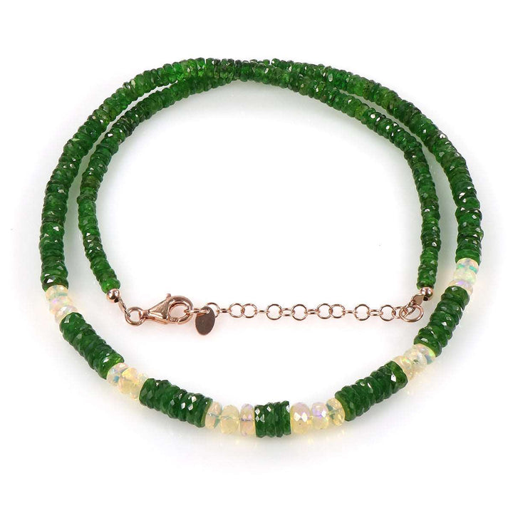 Chrome Diopside and Ethiopian Opal Necklace
