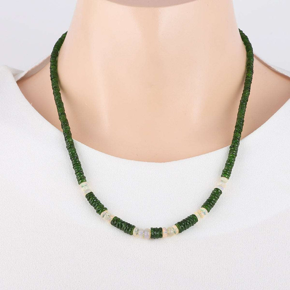 Chrome Diopside and Ethiopian Opal Necklace