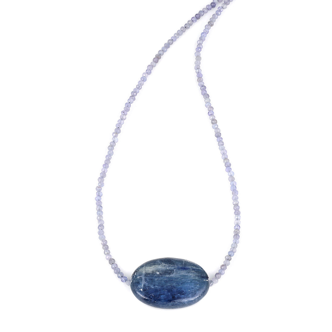 Tanzanite and Kyanite Silver Necklace