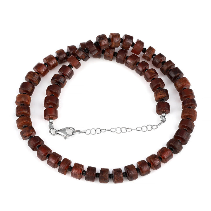 Hessonite Garnet and Black Spinel Necklace