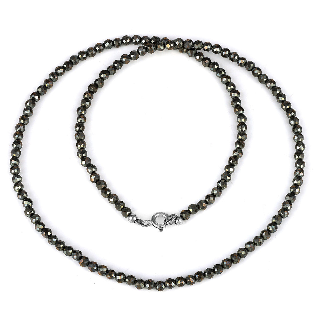 Sterling Silver Pyrite Choker Necklace
