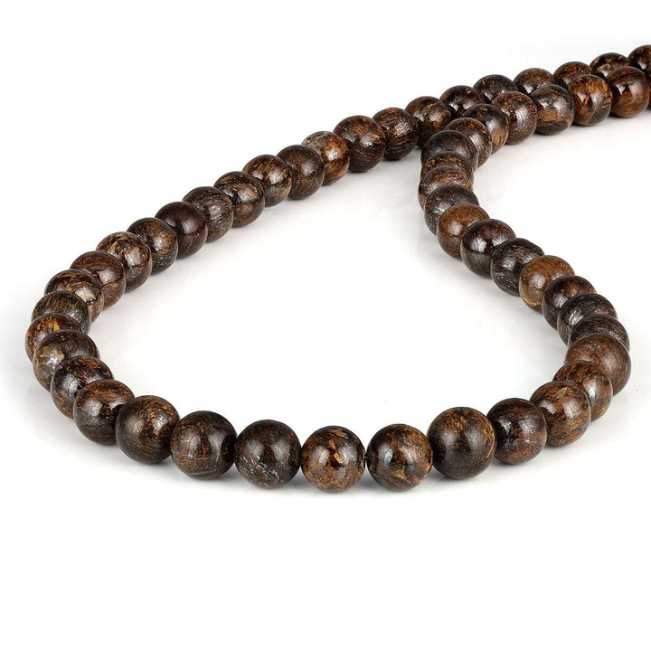 Bronzite Beads Silver Choker Necklace