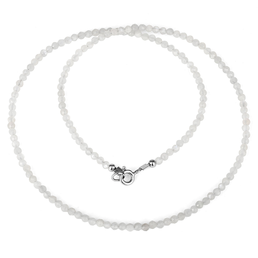 White Moonstone Beads Choker Necklace