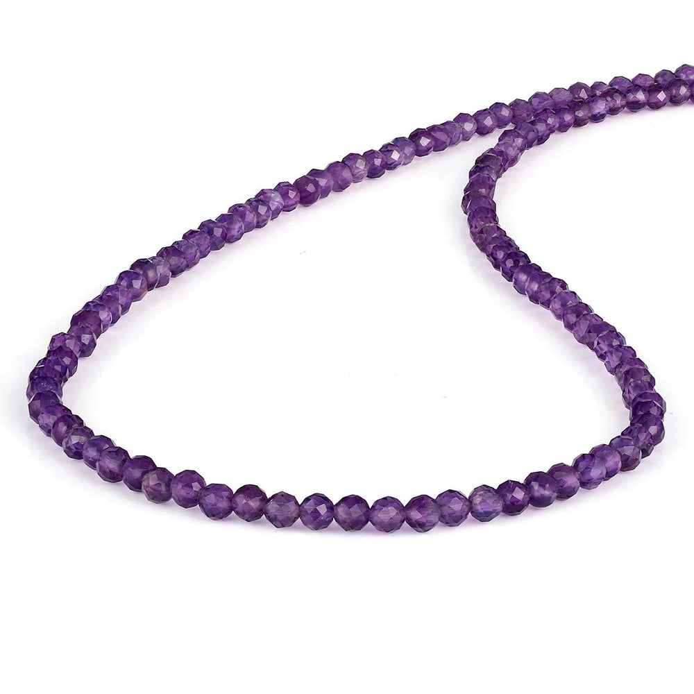 Amethyst Beads Silver Necklace