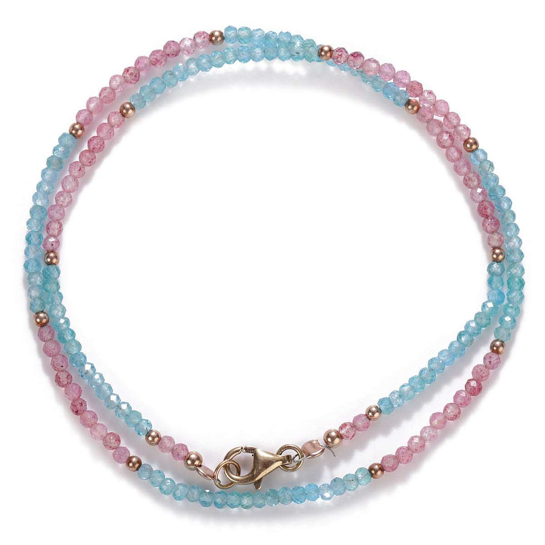 Apatite and Strawberry Quartz Choker Necklace