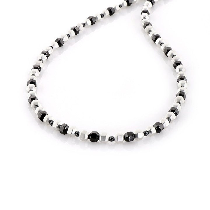 Black and Silver Hematite Beads Necklace