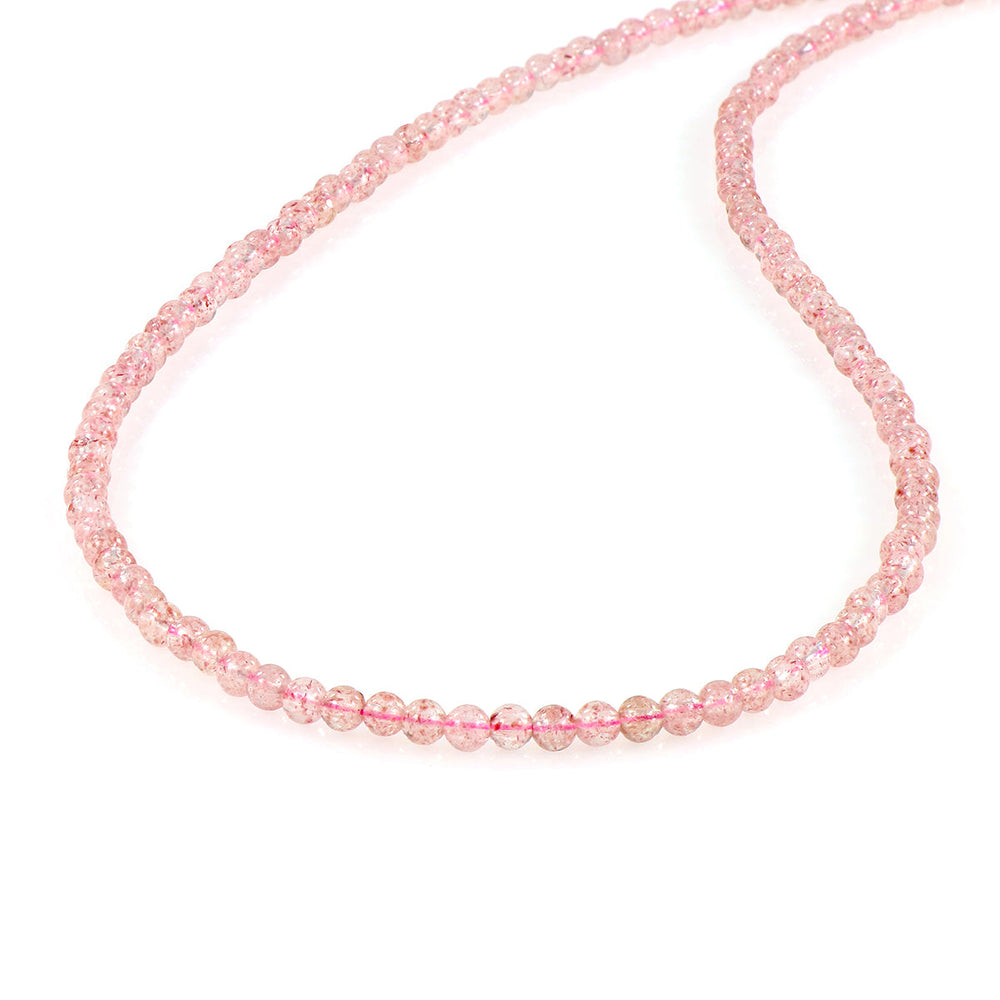 Strawberry Quartz Silver Necklace