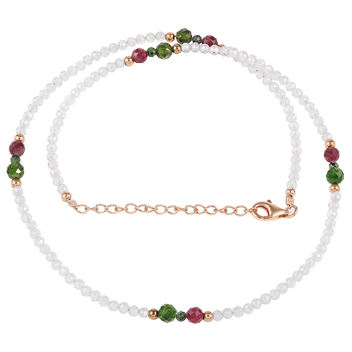 Sterling Silver Multi Gemstone Necklace