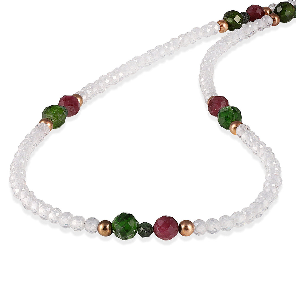 Sterling Silver Multi Gemstone Necklace