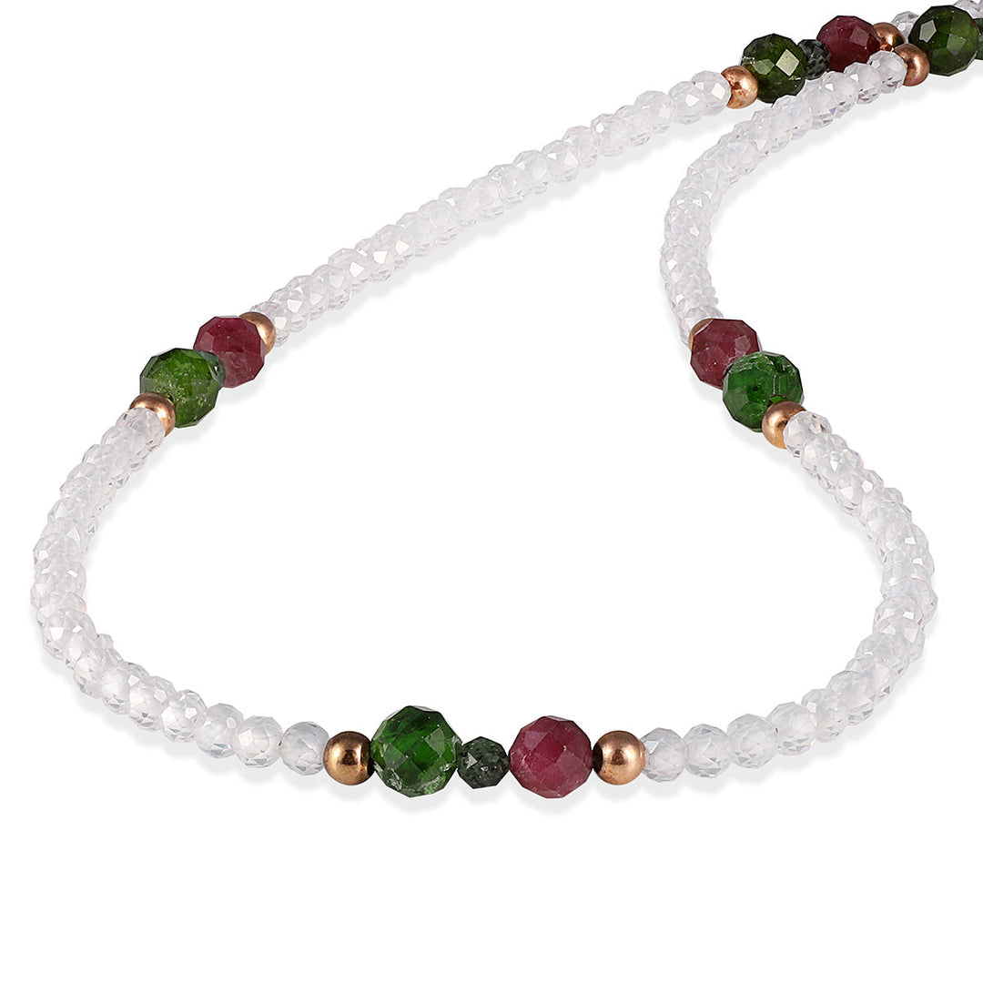 Sterling Silver Multi Gemstone Necklace