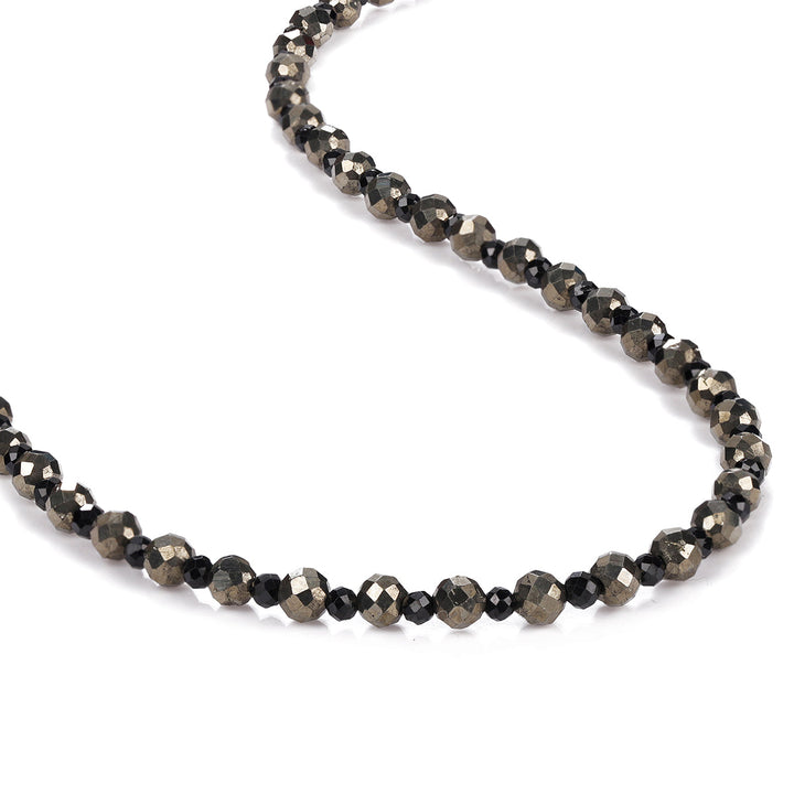 Pyrite and Black Spinel Silver Necklace