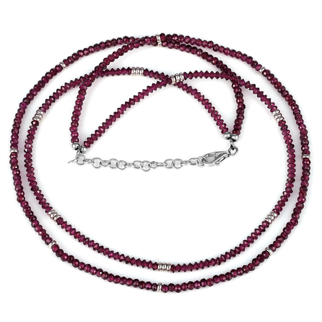 Sterling Silver Garnet Layered Necklace