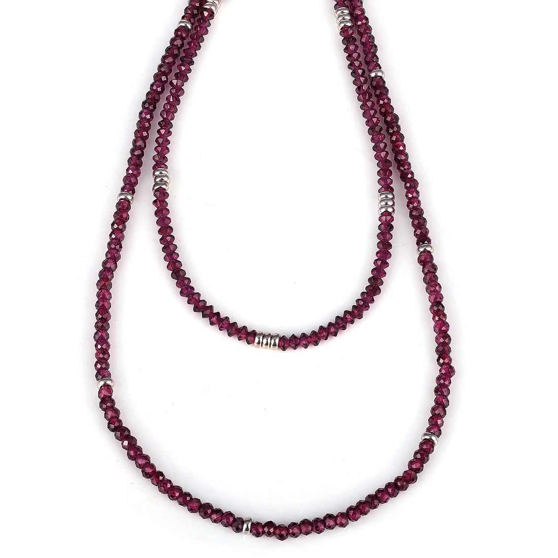 Sterling Silver Garnet Layered Necklace