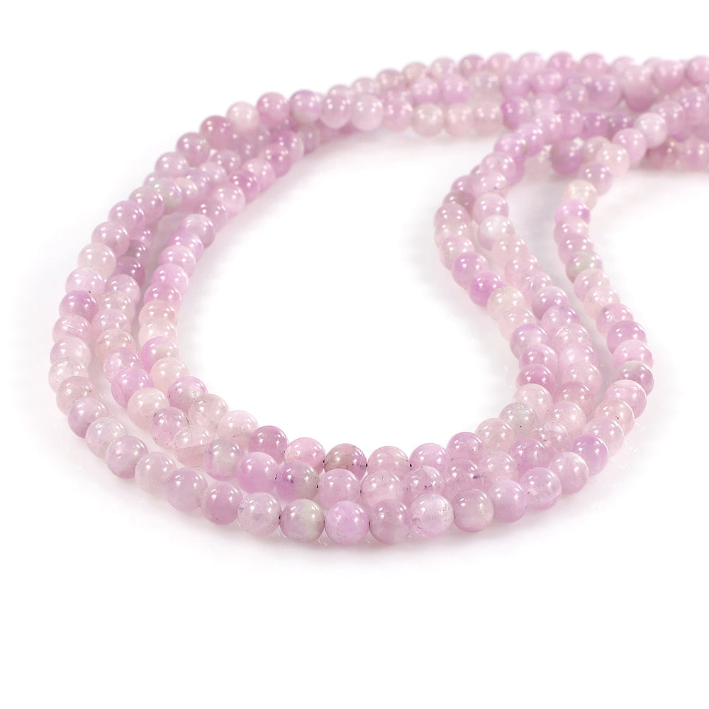 Kunzite Beads Layered Silver Necklace