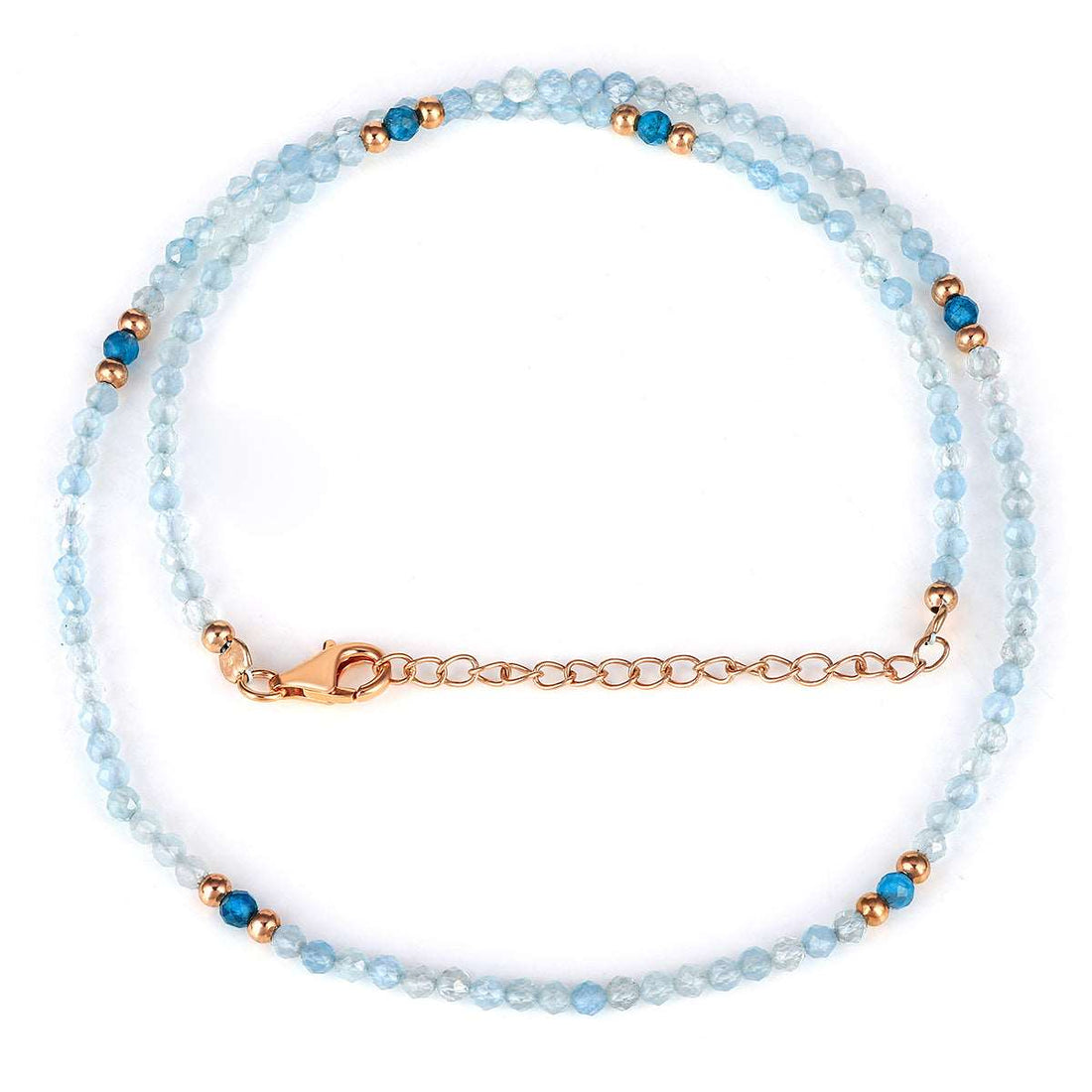 Aquamarine and Apatite Silver Necklace