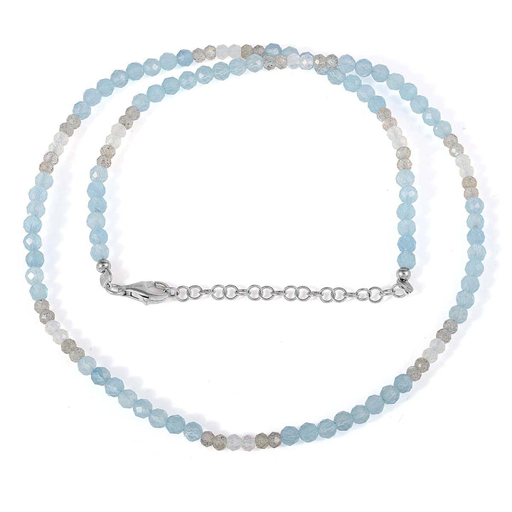 Aquamarine, Labradorite and Moonstone Necklace