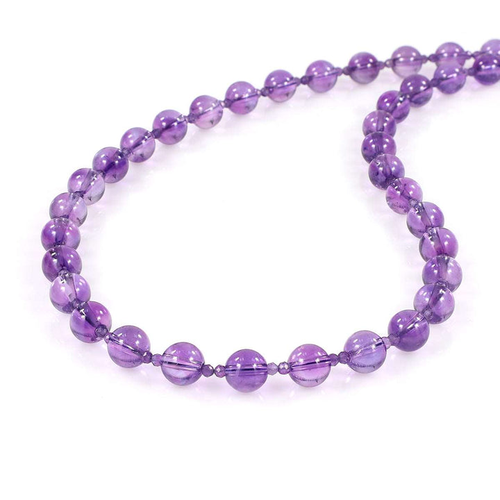 Amethyst Beads Sterling Silver Necklace