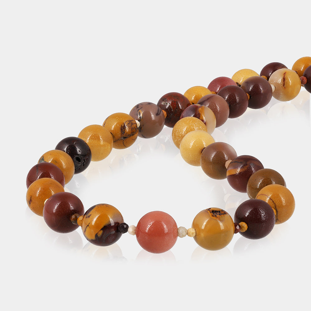 Mookaite Beads Sterling Silver Unisex Necklace