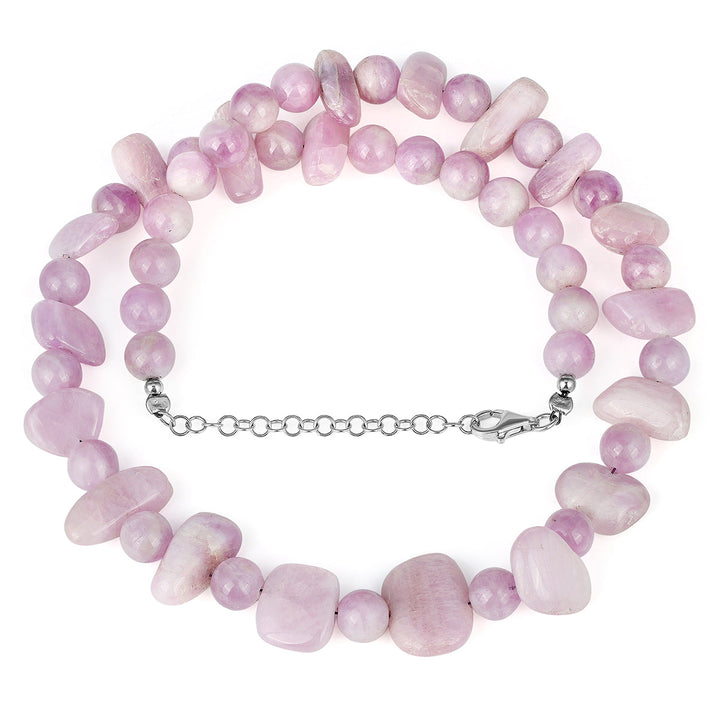 Sterling Silver Kunzite Beads Necklace