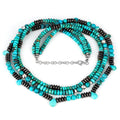 Turquoise and Hematite Layered Silver Necklace