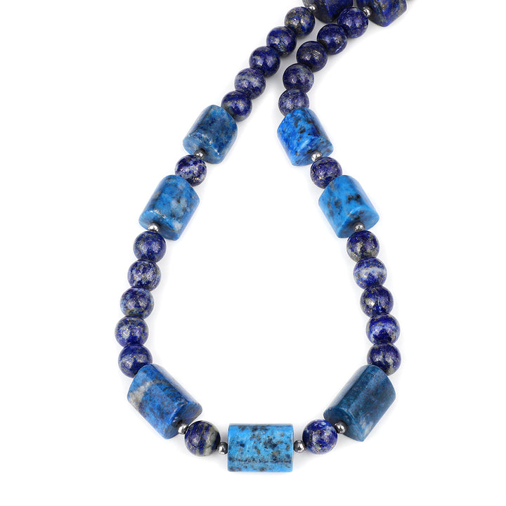 Lapis Lazuli Beads Silver Necklace