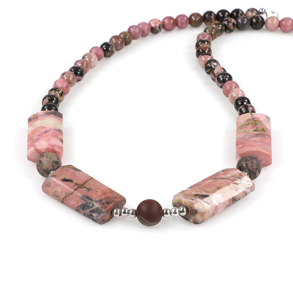 Sterling Silver Rhodonite Necklace