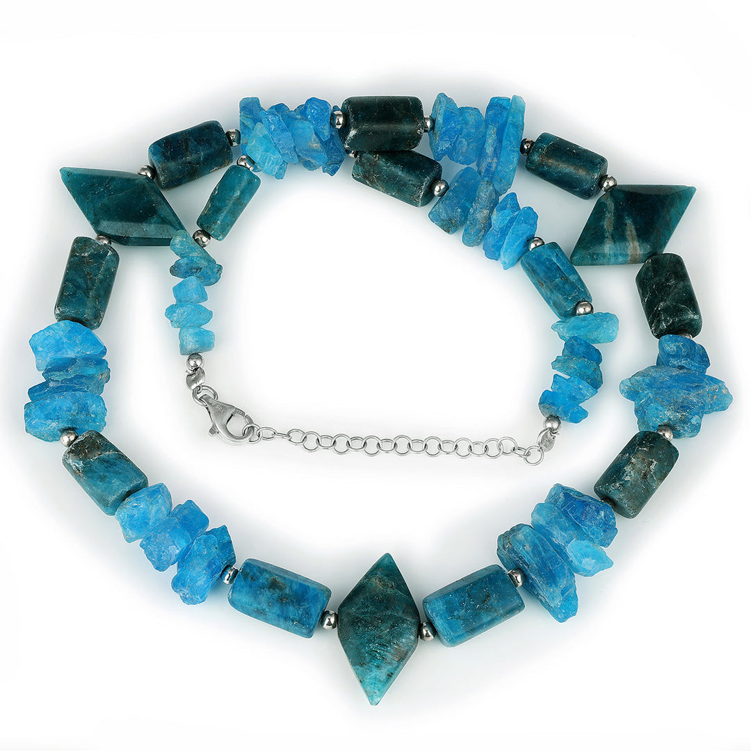 Sterling Silver Apatite Beads Necklace