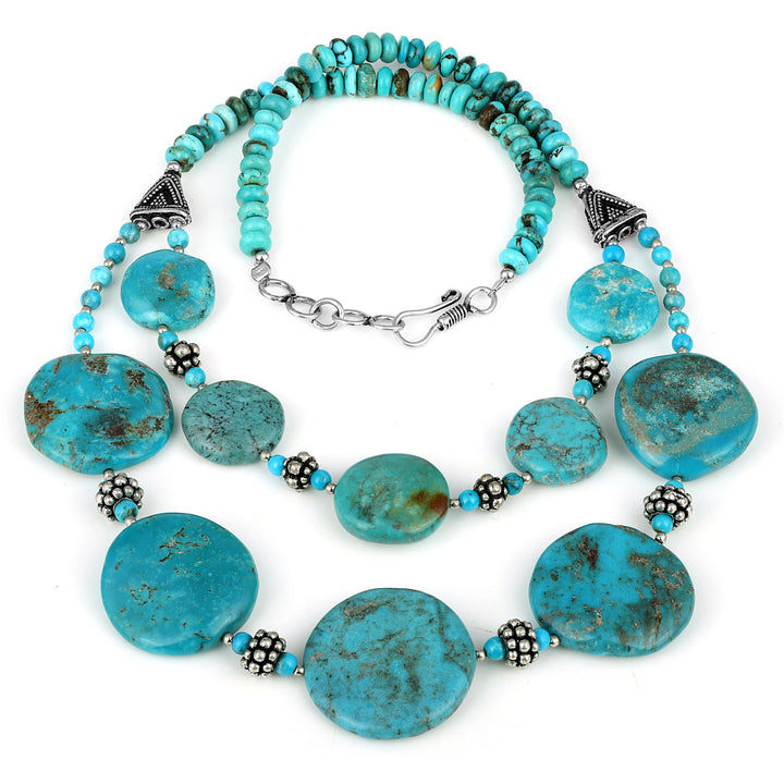 Turquoise Tribal Silver Necklace