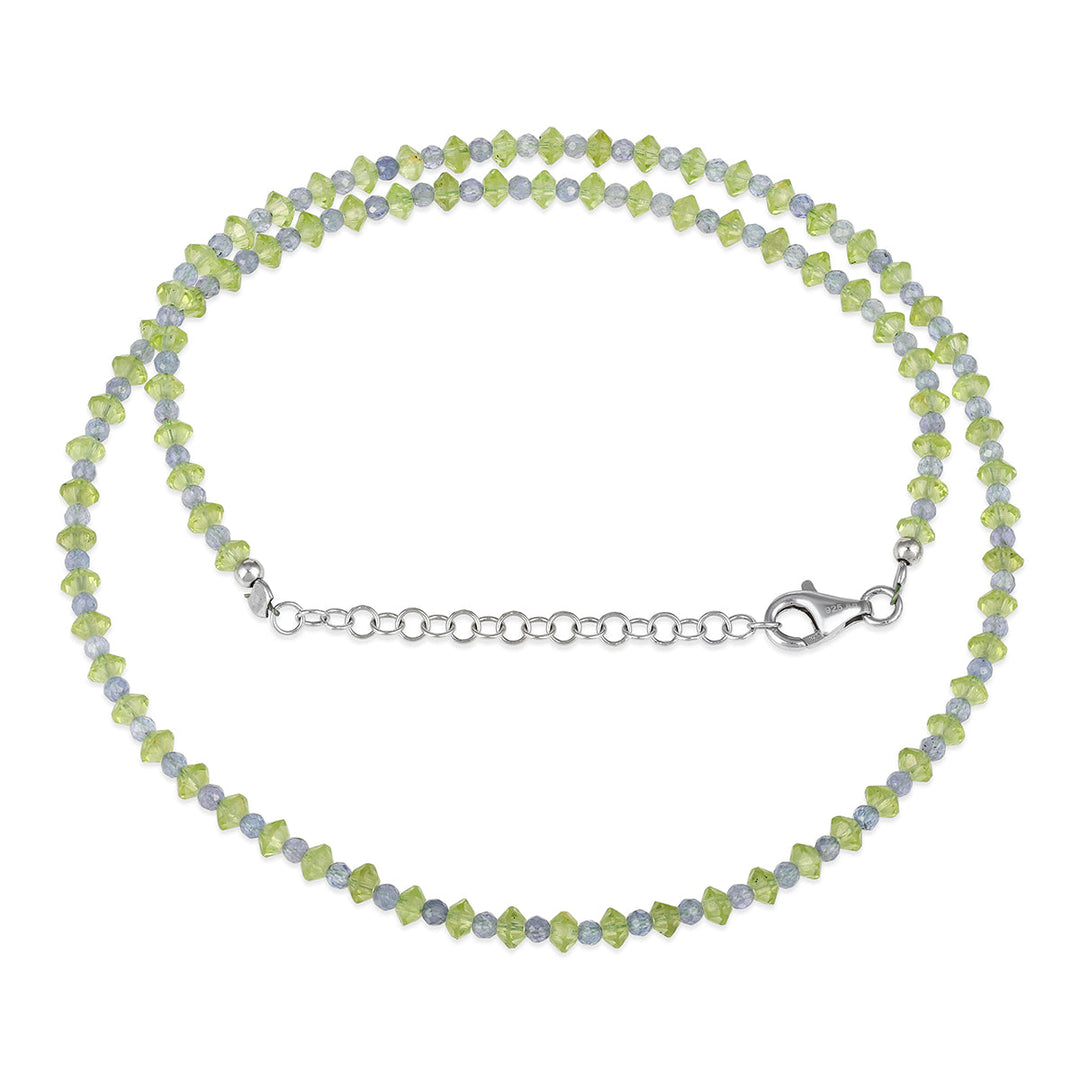 Peridot and Tanzanite Silver Necklace