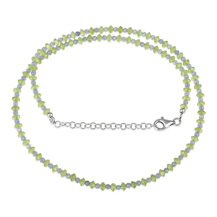 Peridot and Tanzanite Silver Necklace