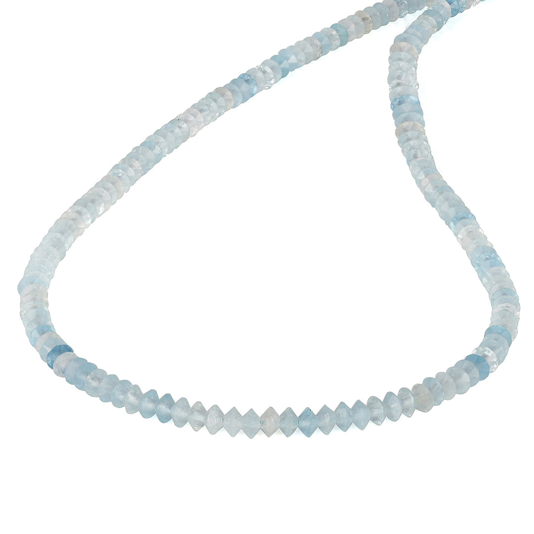 Aquamarine Saucer Beads Necklace