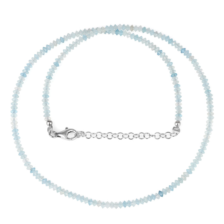 Aquamarine Saucer Beads Necklace