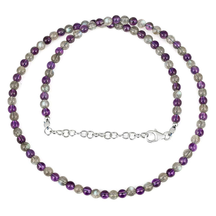 Amethyst and Labradorite Silver Necklace