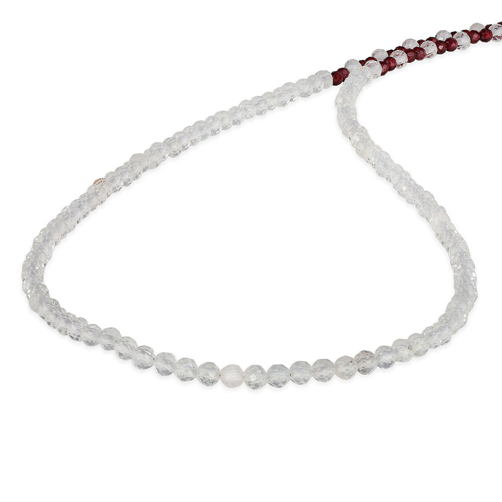 White Topaz and Garnet Silver Necklace