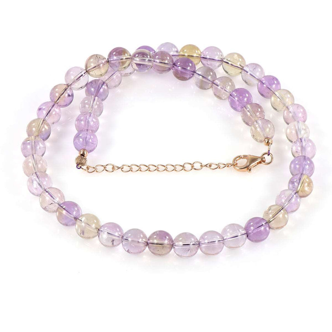 Ametrine Beads Silver Necklace