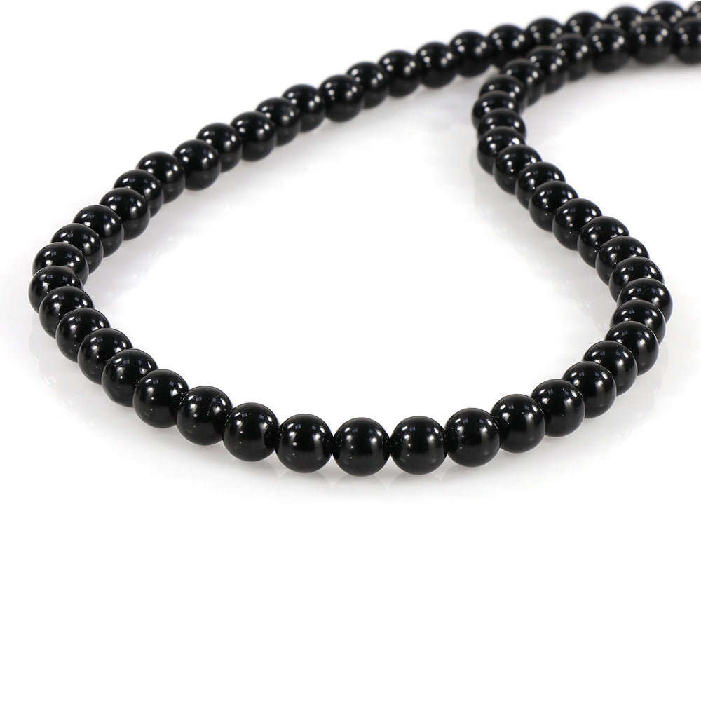 Black Spinel Unisex Silver Necklace