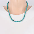 Turquoise Twisted Rope Silver Necklace