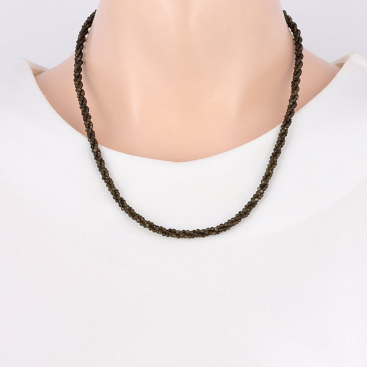 Golden Obsidian Twisted Rope Silver Necklace