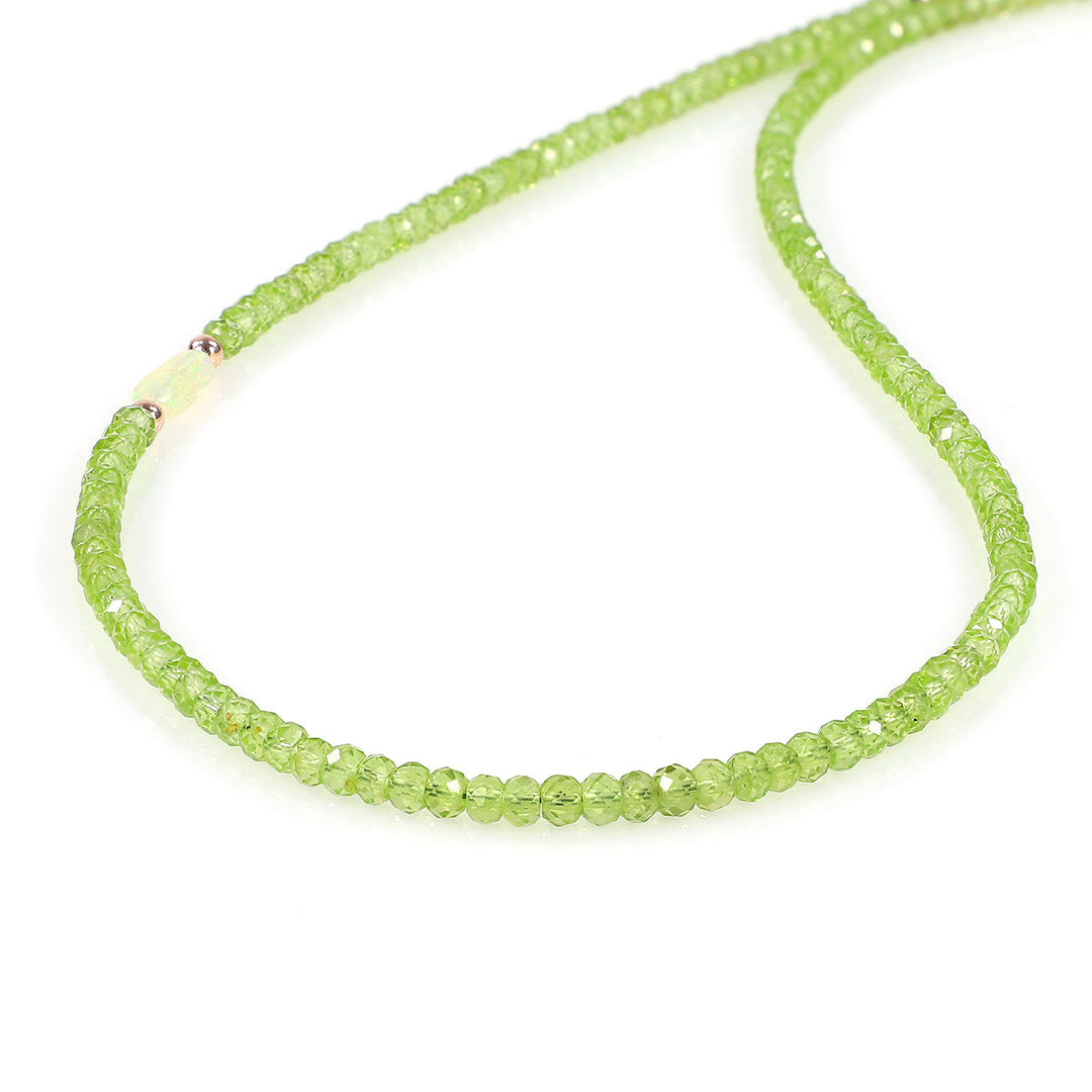 Sterling Silver Peridot and Ethiopian Opal Necklace