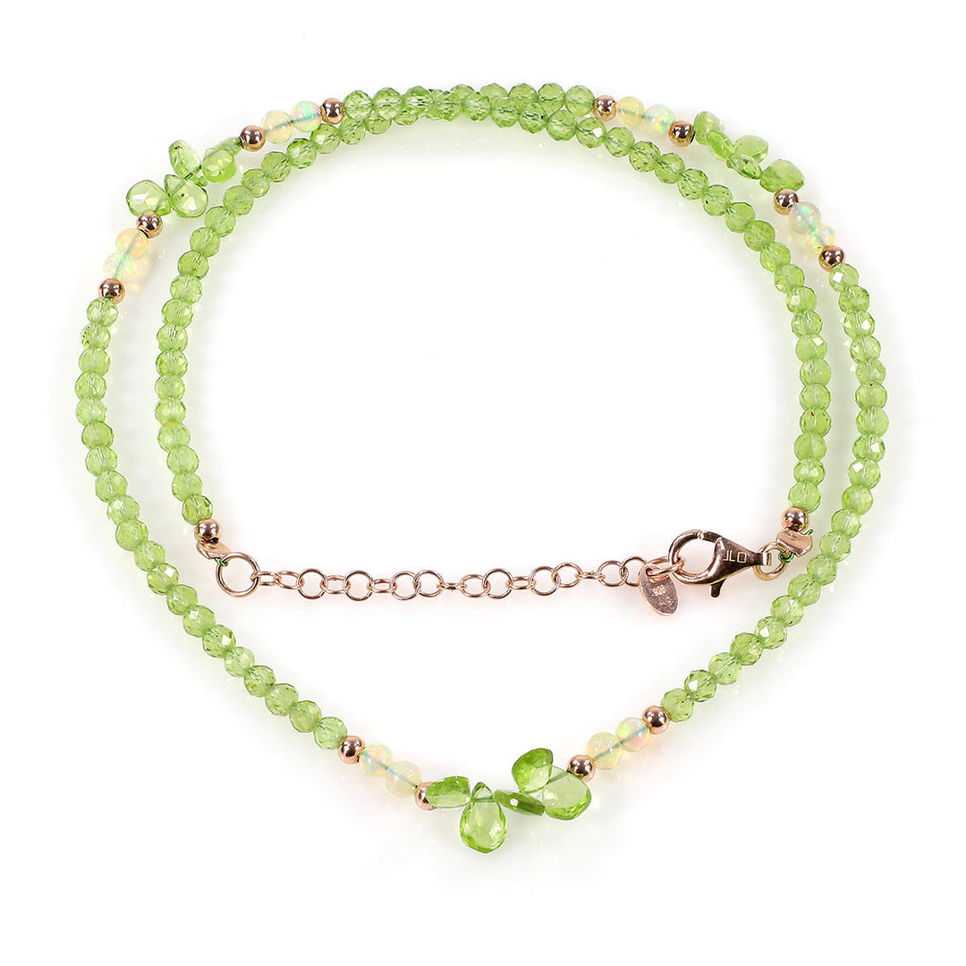 Peridot and Ethiopian Opal Silver Necklace